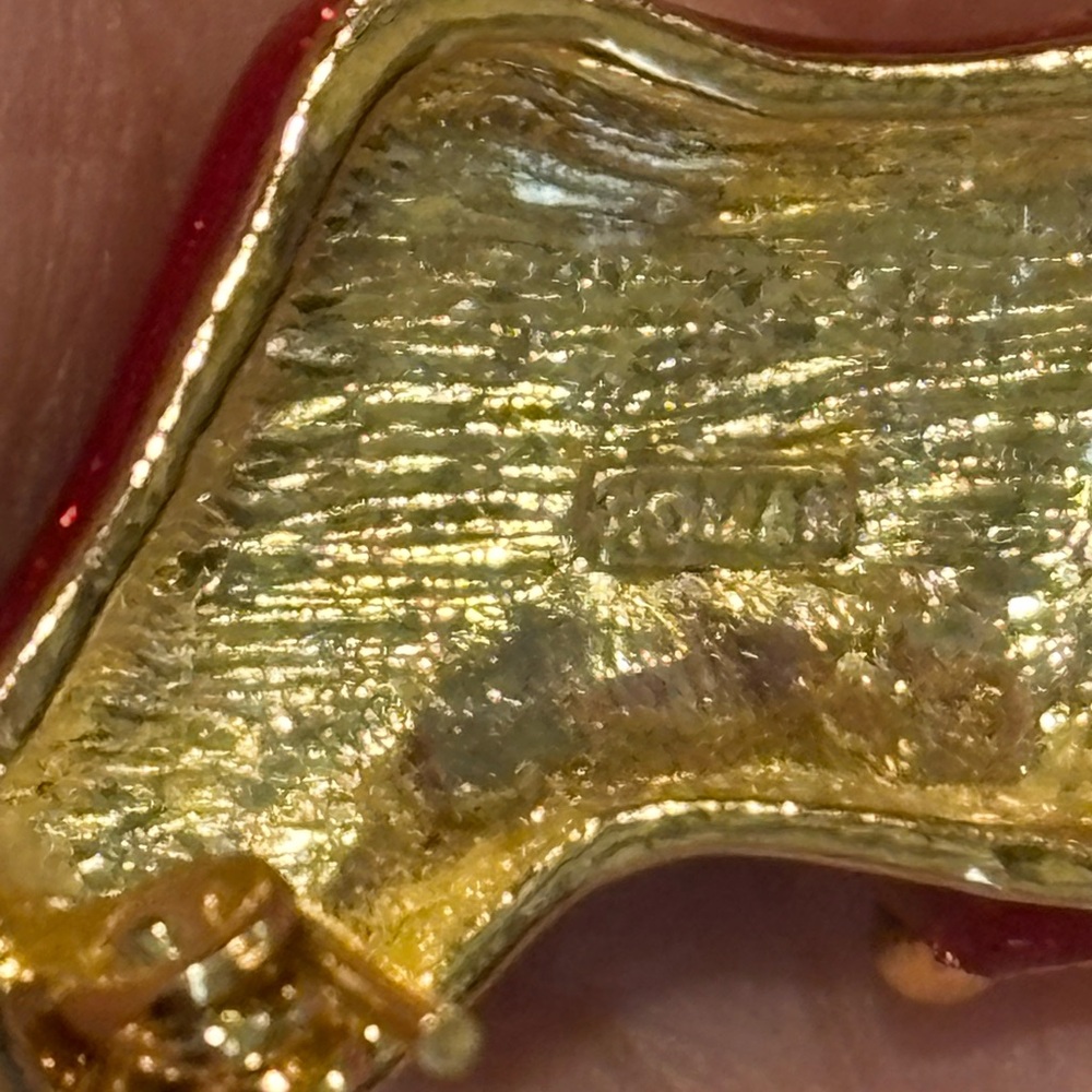 Roman Red and Gold Stocking Brooch - Picture 4 of 4